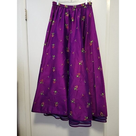 VTG Purple Floral Maxi Skirt - Picture 6 of 8